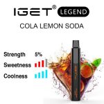 Cola Lemon Soda IGET Legend flavour